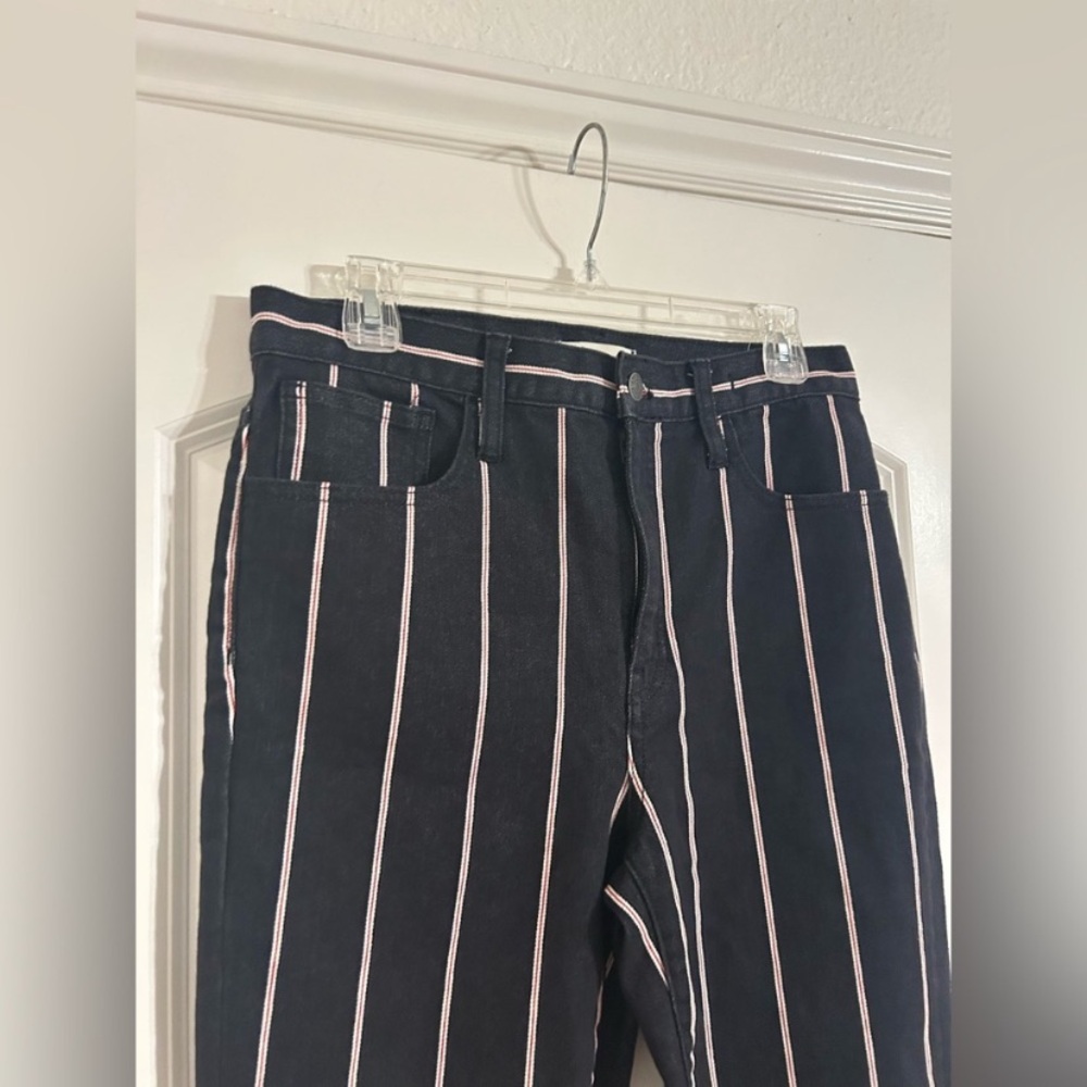 Madewell Cali Demi-Boot Jeans in Elsie Stripe high
rise black denim flare Sz 29 - Picture 8 of 15
